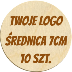 Logo w kole TWÓJ PROJEKT napis grawer decoupage 10 szt
