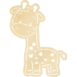 Decor dekoracja żyrafa sklejka decoupage 7,5x5,5cm